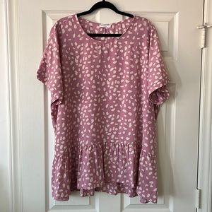 Chic Soul baby doll top. Size 3XL. Rose pink.